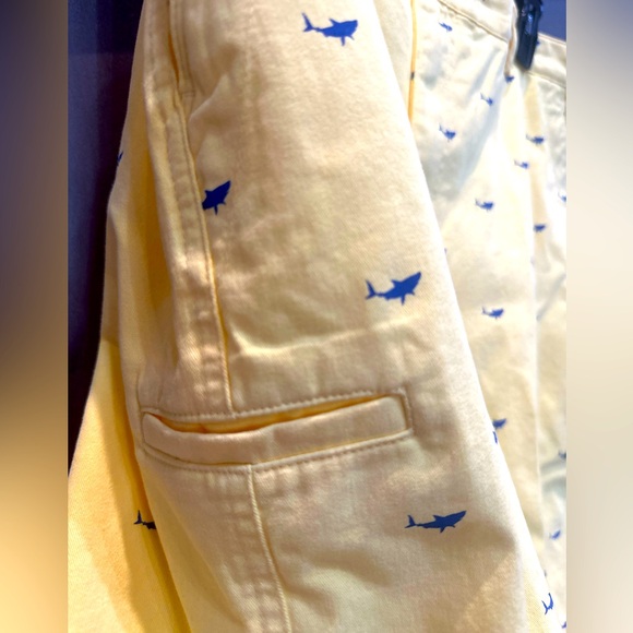 NWT Men's Boca Classics 100% Brushed Cotton Flat-Front Shark Print Shorts - Picture 4 of 9